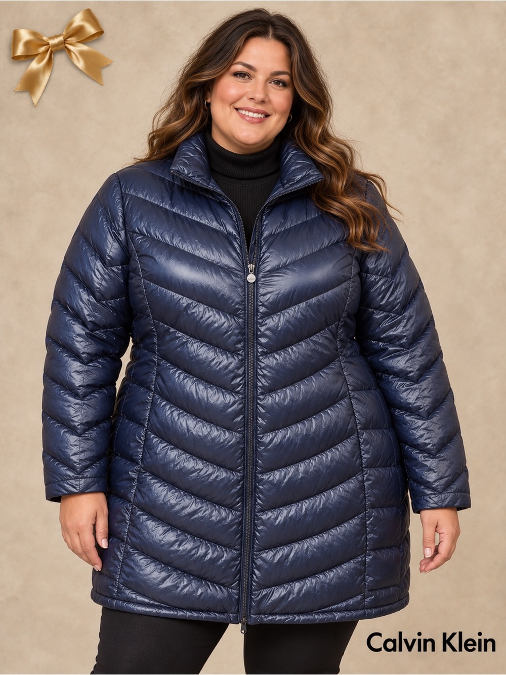 Calvin Klein Packable Down Puffer Jacket XXL Navy Blue Women’s Travel Winter XXL